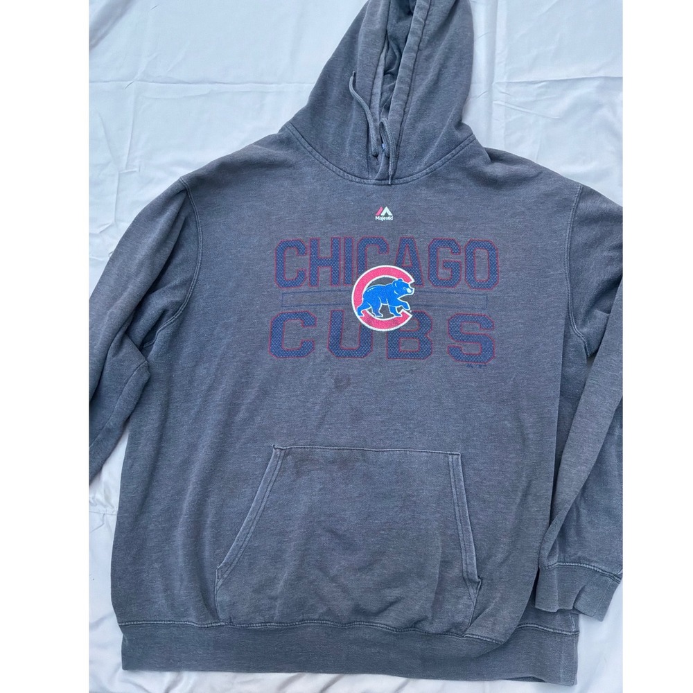 Sportswear Mens Majestic Chicago Cubs Hoodie‎ XL Gray